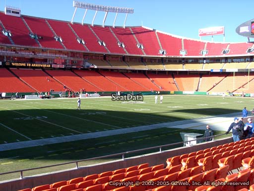 Seat view from section 103 at Arrowhead Stadium, home of the Kansas City Chiefs