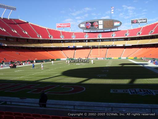 Seat view from section 108 at Arrowhead Stadium, home of the Kansas City Chiefs