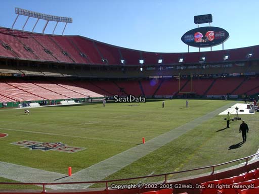 Seat view from section 124 at Arrowhead Stadium, home of the Kansas City Chiefs