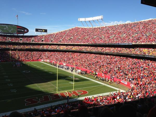 Seat view from section 214 at Arrowhead Stadium, home of the Kansas City Chiefs