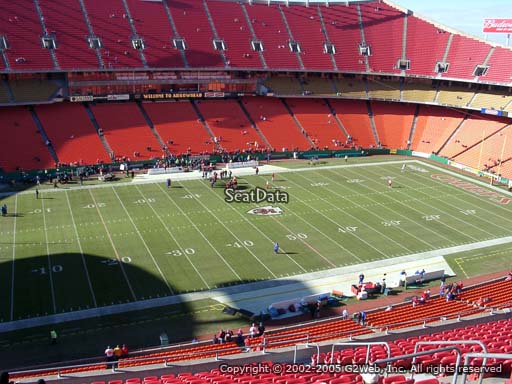 Seat view from section 303 at Arrowhead Stadium, home of the Kansas City Chiefs