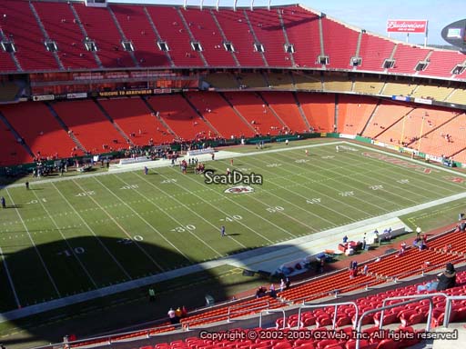 Seat view from section 304 at Arrowhead Stadium, home of the Kansas City Chiefs