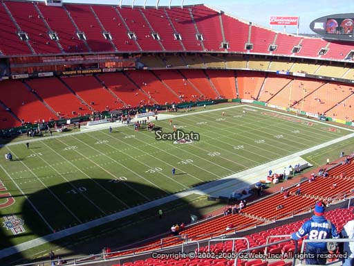 Seat view from section 305 at Arrowhead Stadium, home of the Kansas City Chiefs