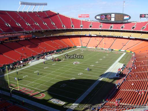Seat view from section 308 at Arrowhead Stadium, home of the Kansas City Chiefs