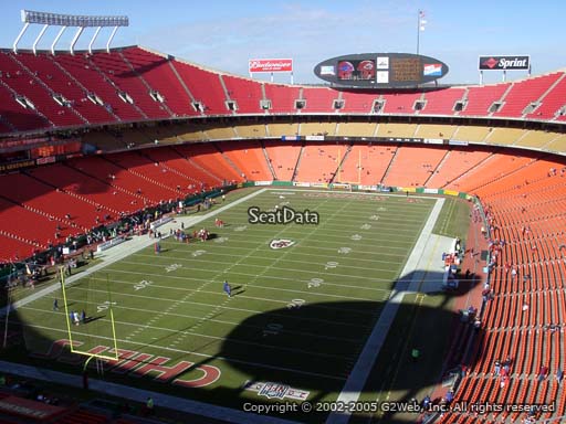 Seat view from section 309 at Arrowhead Stadium, home of the Kansas City Chiefs