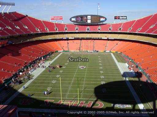 Seat view from section 311 at Arrowhead Stadium, home of the Kansas City Chiefs