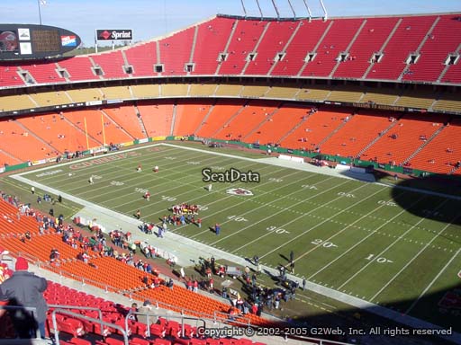 Seat view from section 318 at Arrowhead Stadium, home of the Kansas City Chiefs