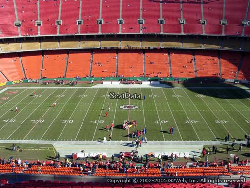 Seat view from section 323 at Arrowhead Stadium, home of the Kansas City Chiefs
