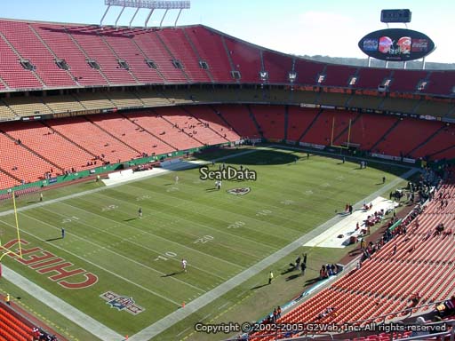 Seat view from section 330 at Arrowhead Stadium, home of the Kansas City Chiefs