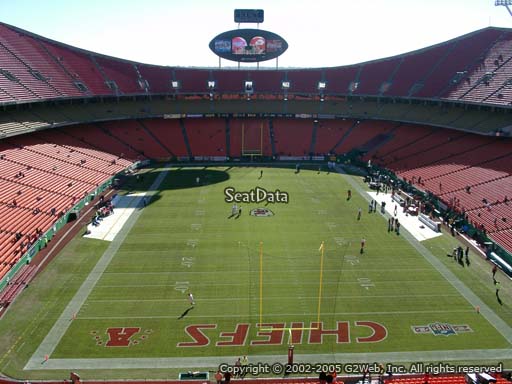 Seat view from section 335 at Arrowhead Stadium, home of the Kansas City Chiefs