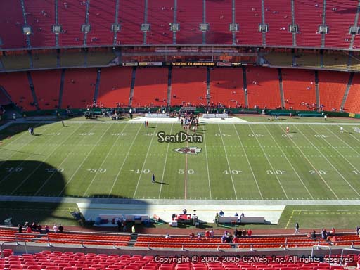 Seat view from section 346 at Arrowhead Stadium, home of the Kansas City Chiefs
