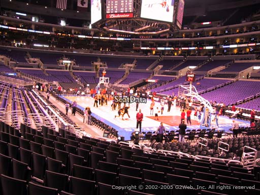 Seat view from section 108 at the Staples Center, home of the Los Angeles Clippers