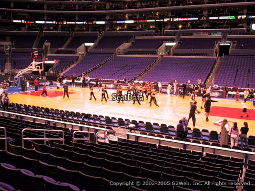Seat view from section 110 at the Staples Center, home of the Los Angeles Clippers