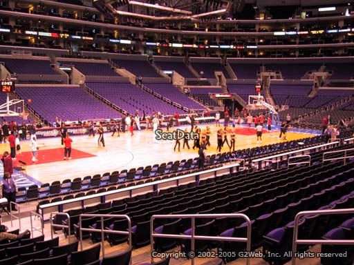 Seat view from section 113 at the Staples Center, home of the Los Angeles Clippers