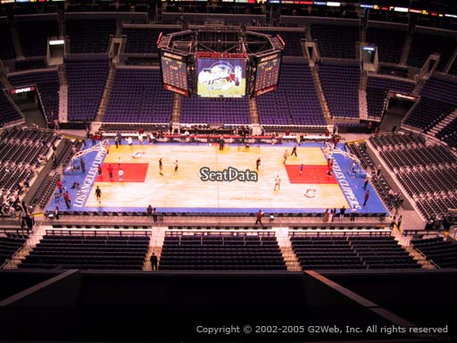 Seat view from section 318 at the Staples Center, home of the Los Angeles Clippers