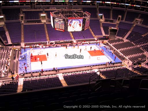 Seat view from section 319 at the Staples Center, home of the Los Angeles Clippers