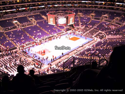Seat view from section 322 at the Staples Center, home of the Los Angeles Clippers