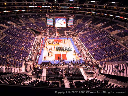 Seat view from section 327 at the Staples Center, home of the Los Angeles Clippers