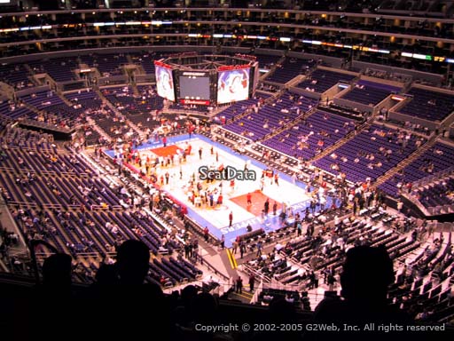 Seat view from section 330 at the Staples Center, home of the Los Angeles Clippers