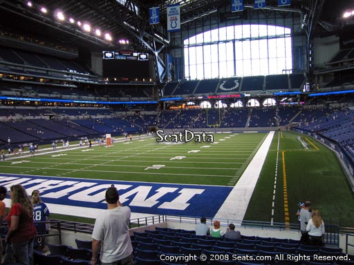 Seat view from section 124 at Lucas Oil Stadium, home of the Indianapolis Colts
