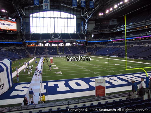 Seat view from section 128 at Lucas Oil Stadium, home of the Indianapolis Colts