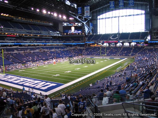 Seat view from section 221 at Lucas Oil Stadium, home of the Indianapolis Colts