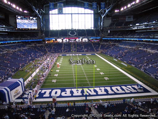 Seat view from section 327 at Lucas Oil Stadium, home of the Indianapolis Colts