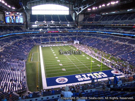 Seat view from section 402 at Lucas Oil Stadium, home of the Indianapolis Colts