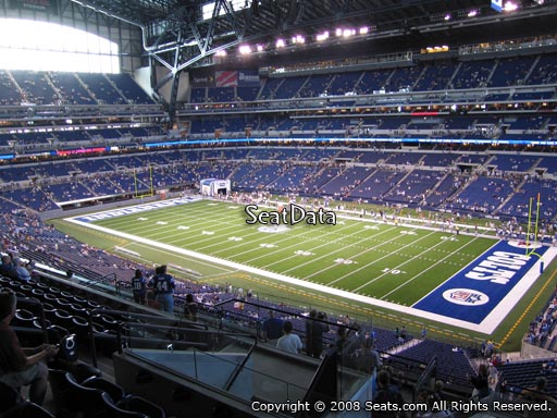 Seat view from section 407 at Lucas Oil Stadium, home of the Indianapolis Colts