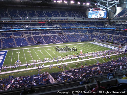 Seat view from section 443 at Lucas Oil Stadium, home of the Indianapolis Colts
