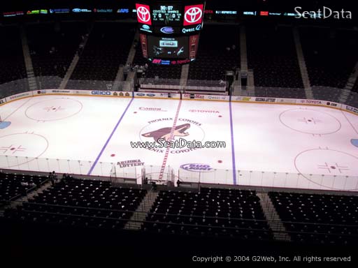 Seat view from section 215 at Gila River Arena, home of the Arizona Coyotes