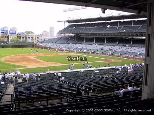 Seat view from section 211 at Wrigley Field, home of the Chicago Cubs
