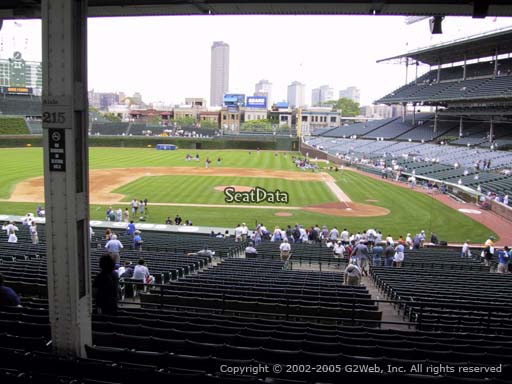 Seat view from section 216 at Wrigley Field, home of the Chicago Cubs