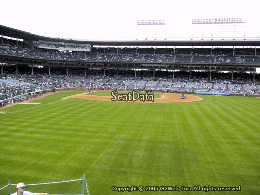 Seat view from bleacher section 315 at Wrigley Field, home of the Chicago Cubs