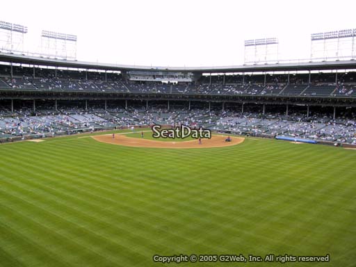 Seat view from bleacher section 342 at Wrigley Field, home of the Chicago Cubs