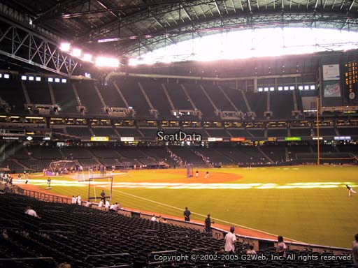 Seat view from section 109 at Chase Field, home of the Arizona Diamondbacks