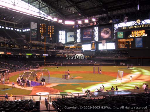 Seat view from section 118 at Chase Field, home of the Arizona Diamondbacks