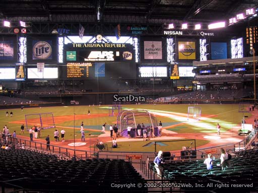 Seat view from section 123 at Chase Field, home of the Arizona Diamondbacks