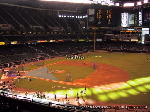 Seat view from section 206 at Chase Field, home of the Arizona Diamondbacks