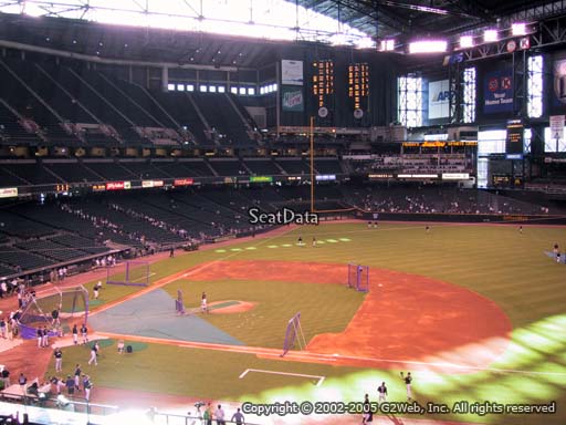 Seat view from section 207 at Chase Field, home of the Arizona Diamondbacks