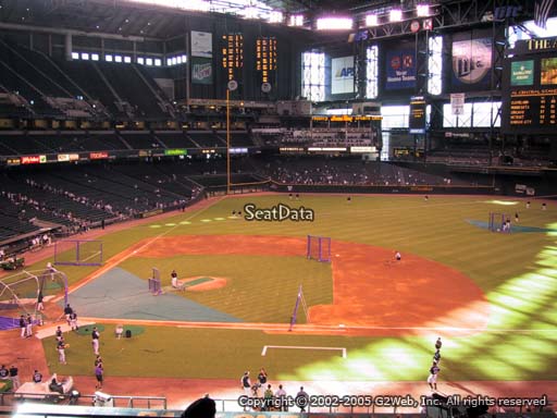 Seat view from section 208 at Chase Field, home of the Arizona Diamondbacks