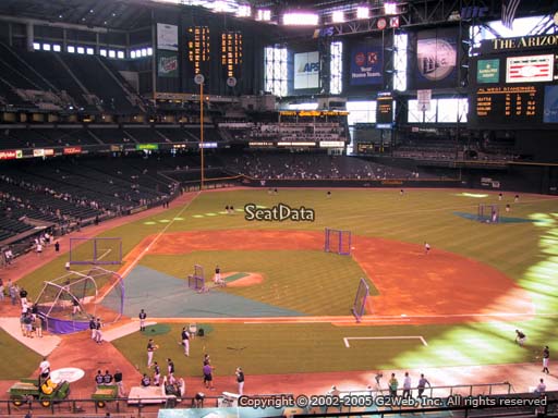 Seat view from section 209 at Chase Field, home of the Arizona Diamondbacks