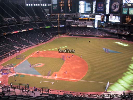 Seat view from section 308 at Chase Field, home of the Arizona Diamondbacks