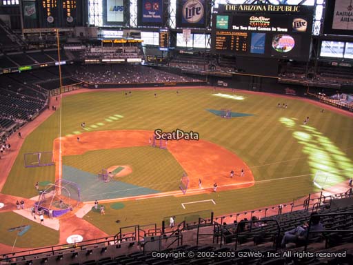 Seat view from section 312 at Chase Field, home of the Arizona Diamondbacks