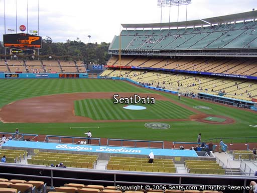 Seat view from loge box section 131 at Dodger Stadium, home of the Los Angeles Dodgers