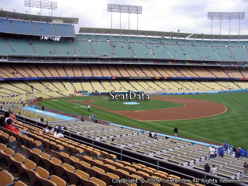 Seat view from loge box section 156 at Dodger Stadium, home of the Los Angeles Dodgers