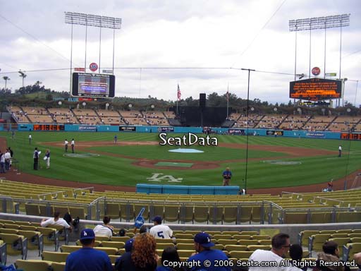 Seat view from field box section 2 at Dodger Stadium, home of the Los Angeles Dodgers