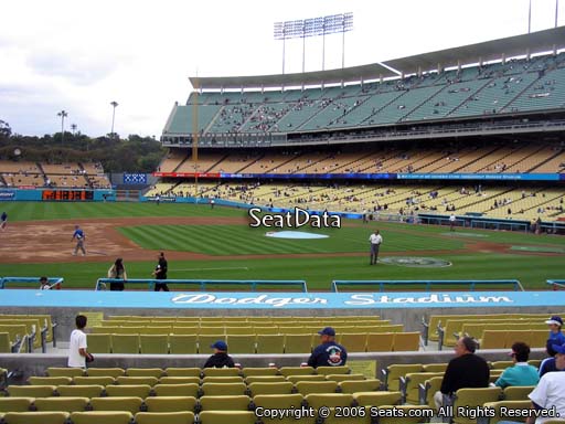 Seat view from field box section 23 at Dodger Stadium, home of the Los Angeles Dodgers