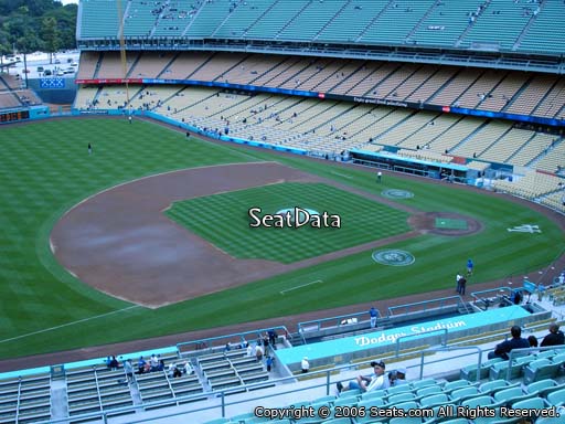 Seat view from reserve section 27 at Dodger Stadium, home of the Los Angeles Dodgers