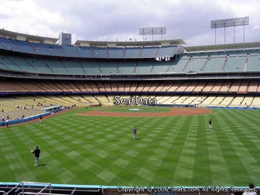 Seat view from right field pavilion section 306 at Dodger Stadium, home of the Los Angeles Dodgers